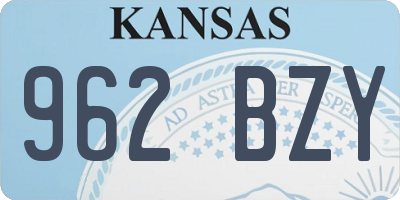 KS license plate 962BZY