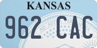 KS license plate 962CAC