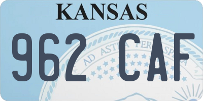 KS license plate 962CAF