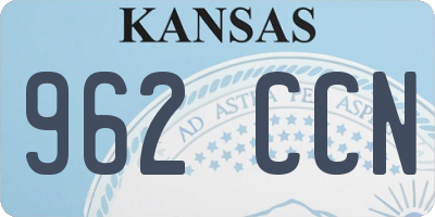 KS license plate 962CCN