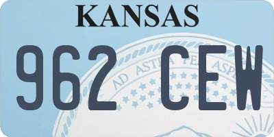 KS license plate 962CEW
