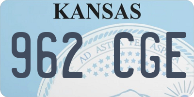 KS license plate 962CGE