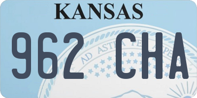 KS license plate 962CHA