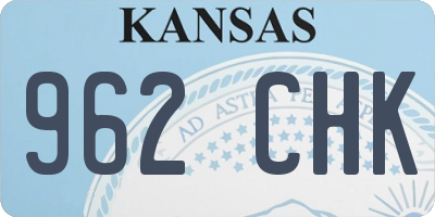 KS license plate 962CHK
