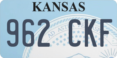 KS license plate 962CKF