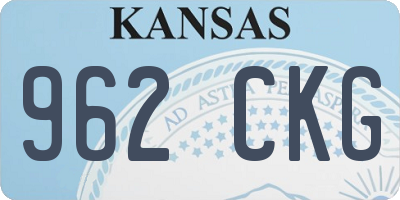 KS license plate 962CKG