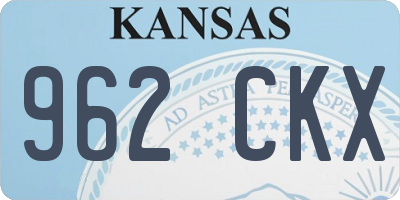 KS license plate 962CKX