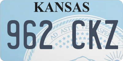 KS license plate 962CKZ