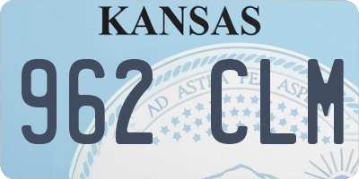 KS license plate 962CLM