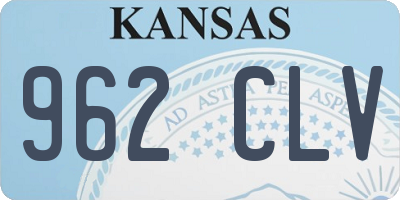 KS license plate 962CLV
