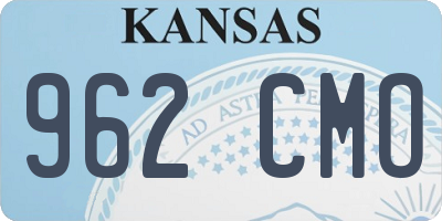 KS license plate 962CMO