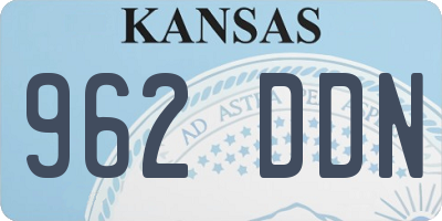 KS license plate 962DDN