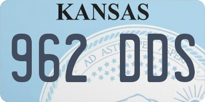KS license plate 962DDS