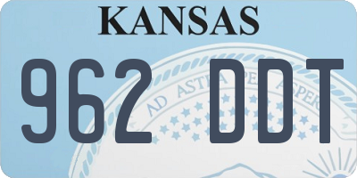 KS license plate 962DDT
