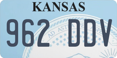 KS license plate 962DDV