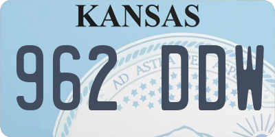 KS license plate 962DDW