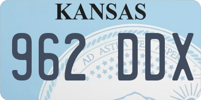 KS license plate 962DDX