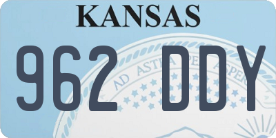 KS license plate 962DDY