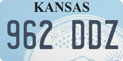 KS license plate 962DDZ