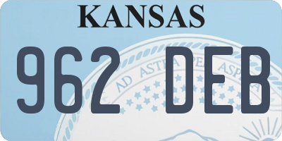 KS license plate 962DEB