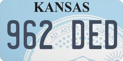 KS license plate 962DED