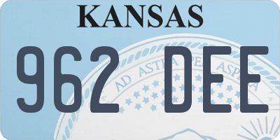 KS license plate 962DEE