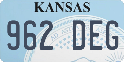 KS license plate 962DEG