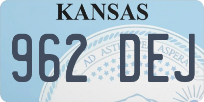 KS license plate 962DEJ