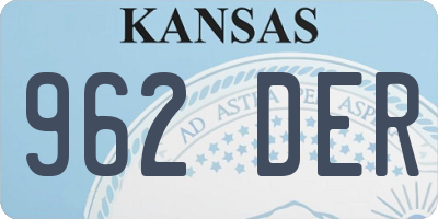 KS license plate 962DER