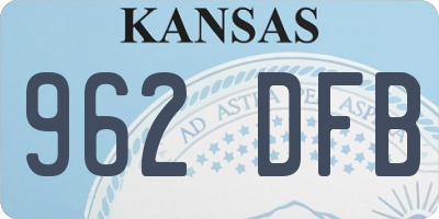 KS license plate 962DFB