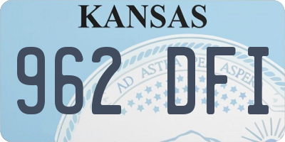 KS license plate 962DFI