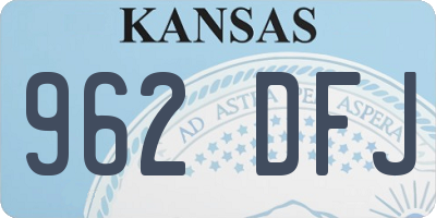 KS license plate 962DFJ