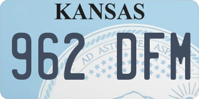 KS license plate 962DFM