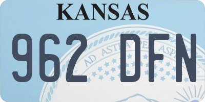 KS license plate 962DFN