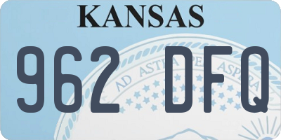 KS license plate 962DFQ