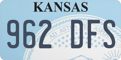 KS license plate 962DFS