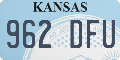 KS license plate 962DFU