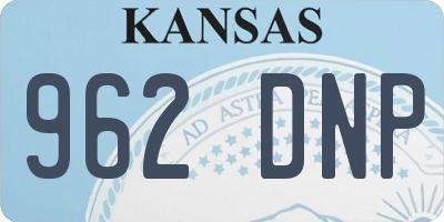 KS license plate 962DNP