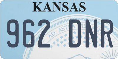KS license plate 962DNR