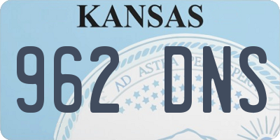 KS license plate 962DNS