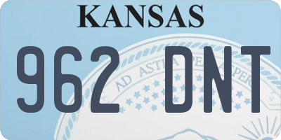 KS license plate 962DNT