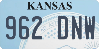 KS license plate 962DNW