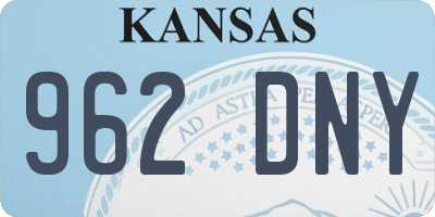 KS license plate 962DNY