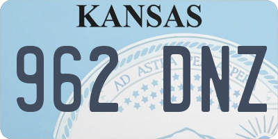 KS license plate 962DNZ