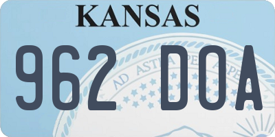 KS license plate 962DOA
