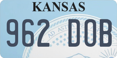 KS license plate 962DOB