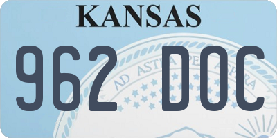 KS license plate 962DOC