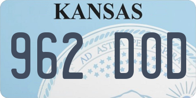 KS license plate 962DOD