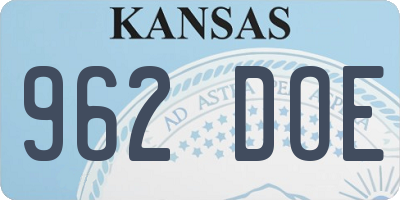 KS license plate 962DOE