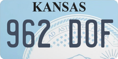 KS license plate 962DOF